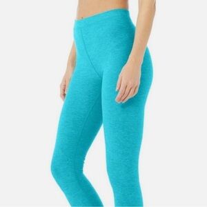 ALO High Waist Alosoft Flow Leggings Bright Aqua Heather, Size Small